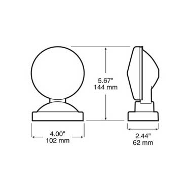 Peterson V555 Incandescent Tow Light, Round, Magneticnetic-Mount, Kit, 4″X5.67″, Red, Viz Pack