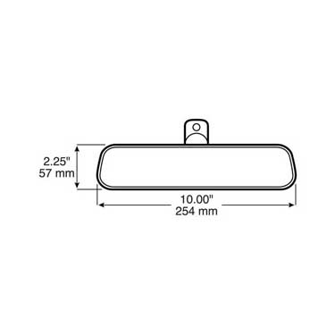 Peterson 598 Mirror, Day/ Night, Rectangular, Universal, 10″X2.25″, Viz Pack