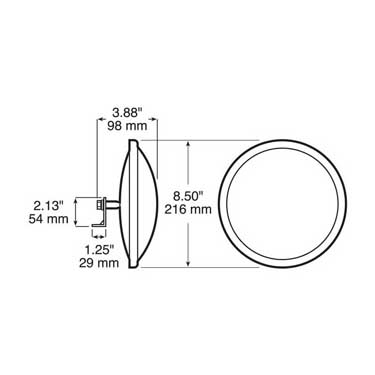 Peterson 658X Mirror, Convex, Clamp On, Round, Bright Stainless Steel, 8″, Display Box