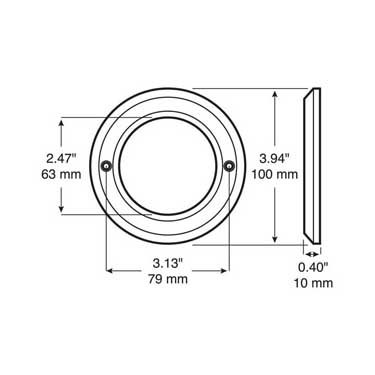 Peterson V7007 Bezel, Round, Chrome, Decorative, 2.5″, Viz Pack