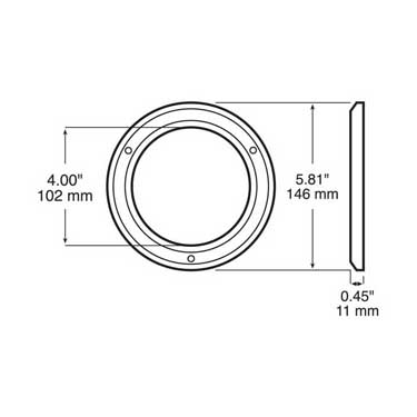 Peterson V7009 Bezel, Round, Chrome, Decorative, 4″, Viz Pack