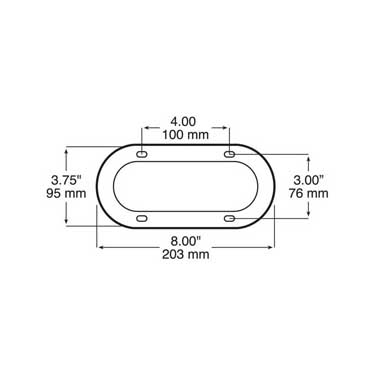 Peterson 7011S Bezel, Oval, Theft Deterrent, 8″X3.75″, Poly Bag