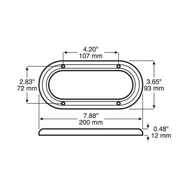 Peterson V7011 Bezel, Oval, Chrome, Decorative, 8″X3.75″, Viz Pack