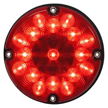 Peterson 717R Led Stop/Turn/Tail, Round, Transit, 7″, Red, Poly Bag