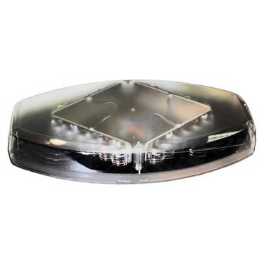 Peterson 751A Led Strobing Low-Profile Mini Light Bar Oval, Permanent-Mount 13.97″X8.07″, Amber, Clear Lens, Box