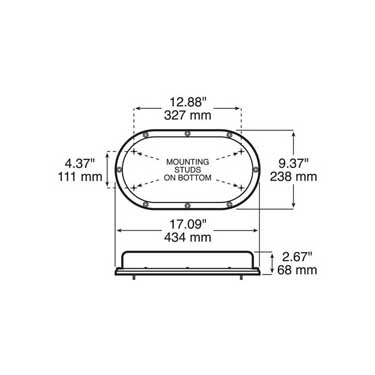 Peterson 752A Led Strobing Low-Profile Mini Light Bar Oval, Permanent-Mount 17.09″X9.37″, Box