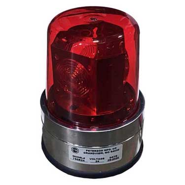 Peterson 756R24 Incandescent Rotating Beacon Light, 5.75″X7.5″, 24V, Red, Box