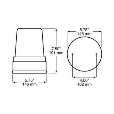 Peterson 756A Incandescent Rotating Beacon Light, 5.75″X7.5″, Amber, Box