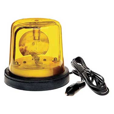 Peterson 763A Incandescent Revolving Light, Beacon, W/ Plug, & Switch 5.5″X5.25″, Amber, Box