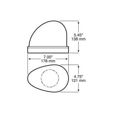 Peterson V774A Incandescent Revolving Light, Beacon, Teardrop, 7.125″X5.25″, Amber, Viz Pack