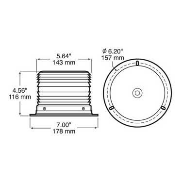 Peterson 791A Led Strobe Light, Beacon Low Profile Flange-Mount 7″X4.56″ Multi-Volt, Amber, Box