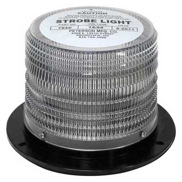 Peterson 792C Strobe Light, 14-Joule Beacon Double-Flash Transit Beacon 7″X4.56″, White, Box