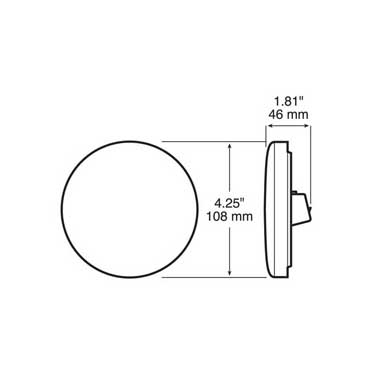 Peterson 816R Led Stop/Turn/Tail, Round, Single-Diode, Grommet-Mount, 4″, Red, Poly Bag