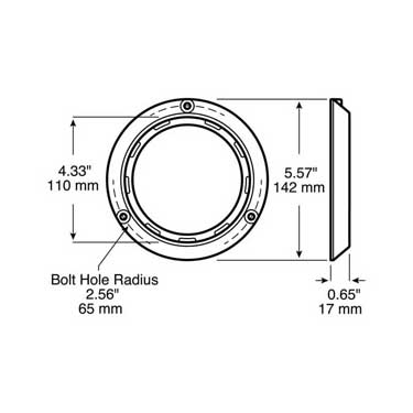 Peterson 817-09 Bracket, Surface Mount, Round, Black, 4″, Poly Bag