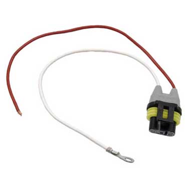 Peterson 817-48 Led Plug, 2-Wire, Molded Amp, W/ Stripped Lead, Ring Terminal, Poly Bag