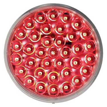 Peterson 817CR-36 Led Stop/Turn/Tail, Round, 36 Dio, Amp Housing Clear Lens, 4″, Red, Clear Lens, Poly Bag