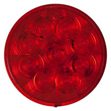 Peterson 817KR-9 Led Stop/Turn/Tail, Round, Amp, Grommet-Mount, Kit, 4″, Multi-Volt, Red, Poly Bag