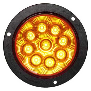 Peterson 818A-9 Led Front Park & Turn, Oval, 9 Diode Amp Housing Flange-Mount 4, Amp, Hsg, Amber, Poly Bag