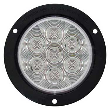 Peterson 818C-7 Led Back-Up Light, Round, Amp, Flange-Mount 4″, White, Poly Bag