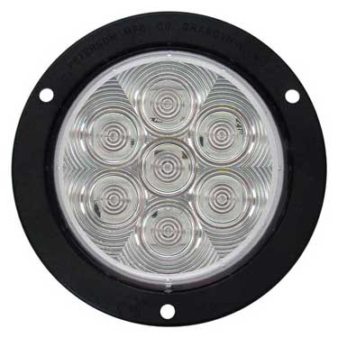Peterson 824KC-7 Led Back-Up Light, Round, Flange-Mount Kit 4″, White, Poly Bag