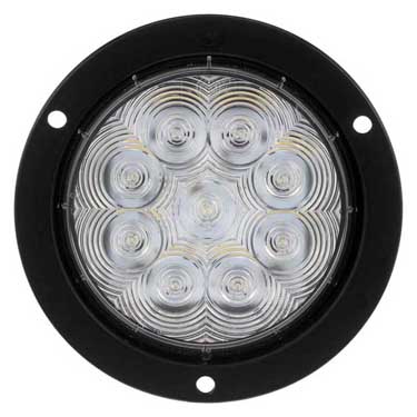 Peterson 1218C-9 Led Back-Up Light, Round, Ece, Amp, Flange-Mount 4″, Multi-Volt, White, Poly Bag