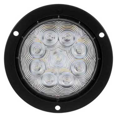 Peterson 824C-9 Led Back-Up Light, Round, Flange-Mount 4″, Multi-Volt, White, Poly Bag