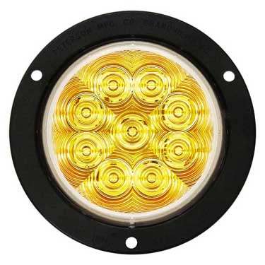 Peterson 818CA-9 Led Rear Turn Round 9 Diode Clear Lens Amp Flange Mount 4″ Multi-Volt