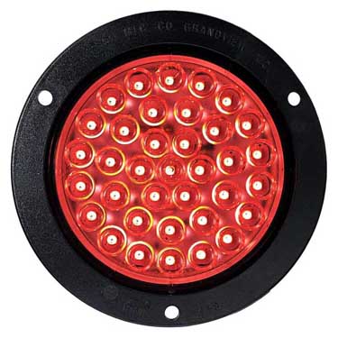 Peterson 818CR-36 Led Stop/Turn/Tail, Round, 36 Dio, Amp Housing Clear Lens, 4″, Red, Clear Lens, Poly Bag