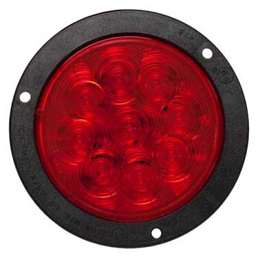 Peterson 818KR-9 Led Stop/Turn/Tail, Round, Amp, Flange-Mount Kit, 4″, Multi-Volt, Red, Poly Bag