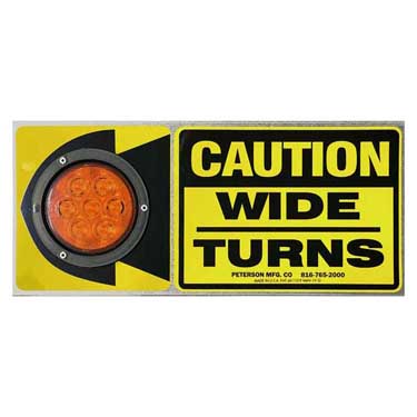 Peterson 818WTA Led Turn Signal, Rectangular, Mid-Trailer Wide-Turn, 17.875″X8″, Amber, Box