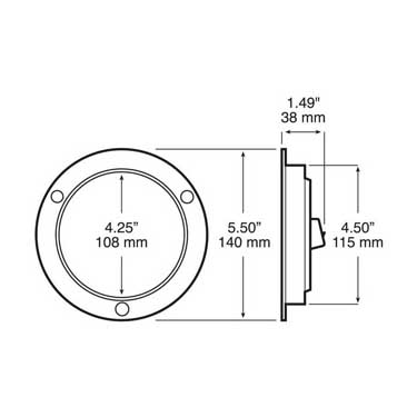 Peterson 818CR-9 Led Stop/Turn/Tail, Round, 9 Red Diodes W/ Clear Lens, Amp Housing Flange-Mount, 4″, Red, Poly Bag