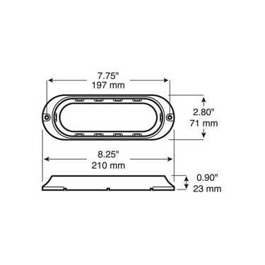 Peterson 820-10 Bracket, Surface-Mount, Oval, Chrome, 8.25″X2.8″, Poly Bag