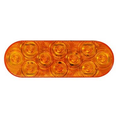 Peterson 821KA-10 Led Front Park & Turn, Oval, Pl3 Housing Grommet-Mount Kit 6.5″X2.25″Multi-Volt, Amber, Poly Bag