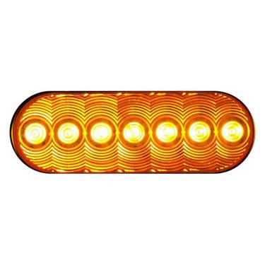 Peterson 821KA-7 Led Front Park & Turn, Oval, Pl3 Housing Grommet-Mount Kit 6.5″X2.25″, Amber, Poly Bag