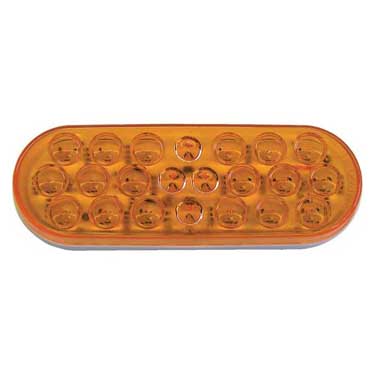 Peterson 820A-22 Led Front Park & Turn, Oval, 6.5X2.25 12V, Amber, Poly Bag