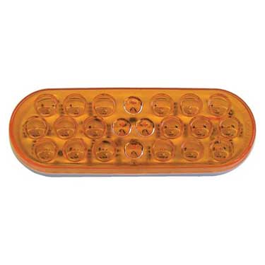 Peterson 861SA-1 Led Strobe & Rear Turn, Oval, Curbside High, 6.5″X2.25″, 22 Diode, Multi-Volt, Amber, Poly Bag