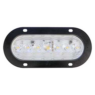 Peterson 822C-7 Led Back-Up Light, Oval, Flange-Mount 7.88″X3.63″, White, Poly Bag