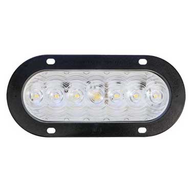 Peterson 823C-7 Led Back-Up Light, Oval, Amp, Flange-Mount 7.88″X3.63″, White, Poly Bag