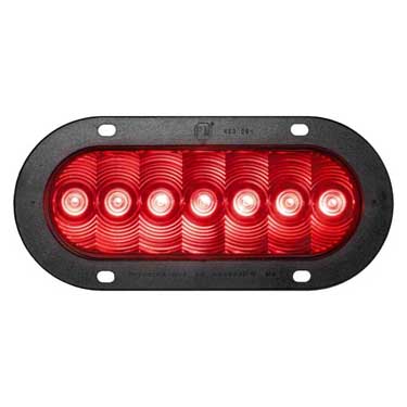 Peterson 823R-7 Led Stop/Turn/Tail, Oval, Amp, Flange-Mount 7.88″X3.63″, Red, Poly Bag