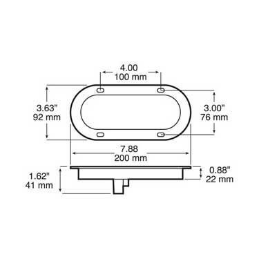 Peterson M822A-22 Led Front Park & Turn, Oval, 6.5X2.25 12V, Amber, Bulk Pack