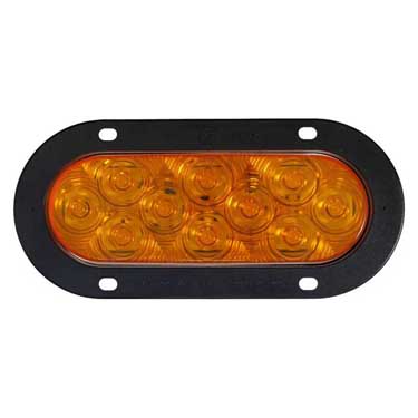 Peterson 823KA-10 Led Turn Signal, Front & Rear Oval, Amp, Flange-Mount Kit 7.88″X3.63″ Multi-Volt, Amber, Poly Bag