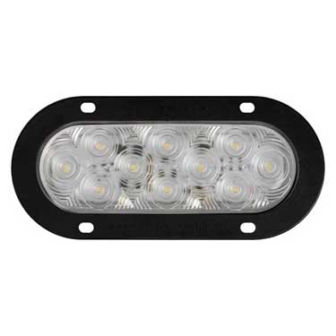 Peterson 1223C-10 Led Back-Up Light, Oval, Ece, Amp, Flange-Mount 6.5″X2.25″ Multi-Volt, White, Poly Bag