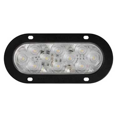 Peterson 823KC-10 Led Back-Up Light, Oval, Amp, Flange-Mount Kit 7.88″X3.63″ Multi-Volt, White, Poly Bag