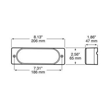 Peterson 823HSA-2 Led Strobe Light, Oval, Surface-Mount, Flange Auxiliary Type 2, Multi-Volt, Amber, Poly Bag