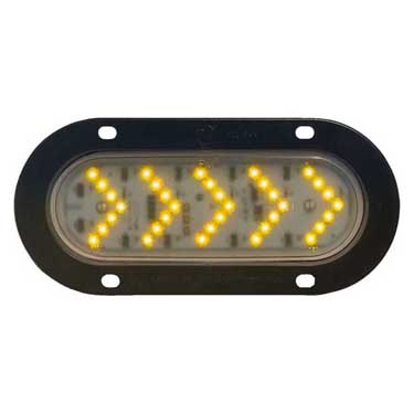 Peterson 823QCA Led Mid-Turn/ Side Marker, Oval, Sequential Amp Housing Clear Lens, 6.5″X2.25″, Amber, Clear Lens, Poly Bag