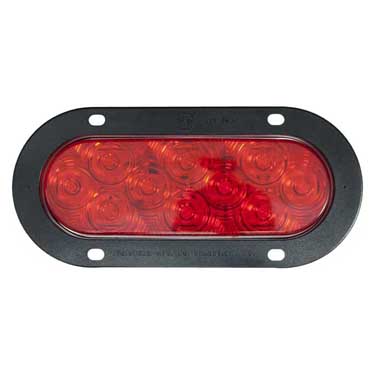 Peterson 823R-10 Led Stop/Turn/Tail, Oval, 10 Diode Amp Housing Flange-Mount, 7.88″X3.63″, Red, Poly Bag