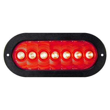 Peterson 823RTL-7 Led Stop/Turn/Tail, Oval, Amp, Narrow Flange-Mount 7.88″X3.31″, Red, Poly Bag