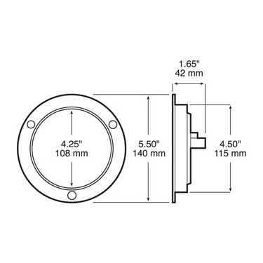 Peterson M824R-9 Led Stop/Turn/Tail, Round, Flange-Mount 4″, Multi-Volt, Red, Bulk Pack