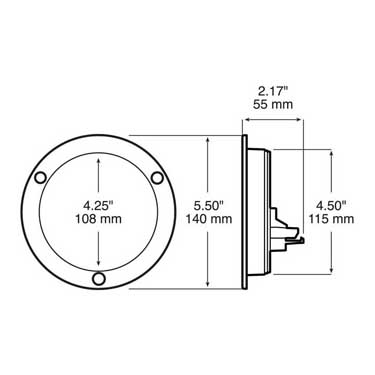 Peterson 824R-MV Led Stop/Turn/Tail, Round, Flange 4″ Multi-Volt, Red, Poly Bag