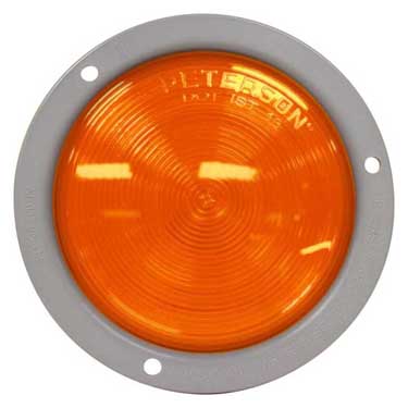 Peterson M824A-MV Led Turn Signal, Round, Flange 4″ Multi-Volt Amber, Amber, Bulk Pack